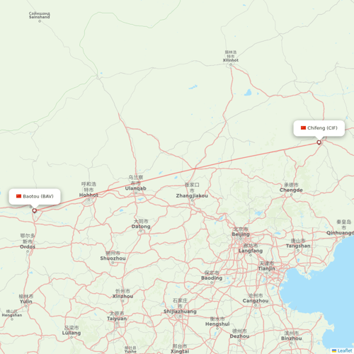 Loong Air flights between Chifeng and Baotou
