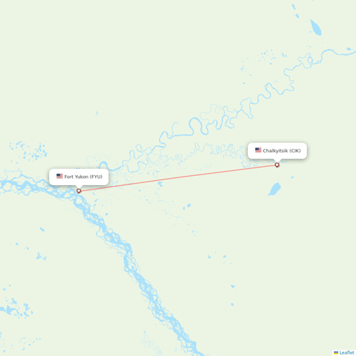 Astral Aviation flights between Chalkyitsik and Fort Yukon