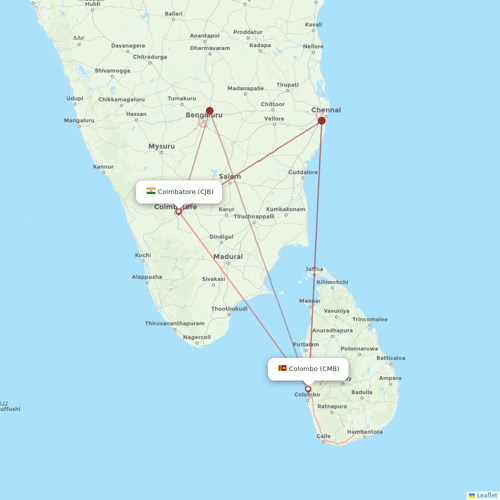SriLankan Airlines flights between Coimbatore and Colombo