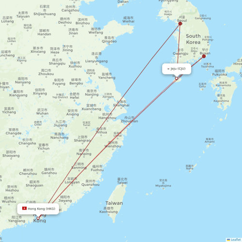 HK Express flights between Jeju and Hong Kong