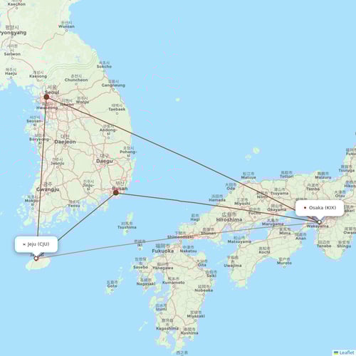T´Way Air flights between Jeju and Osaka