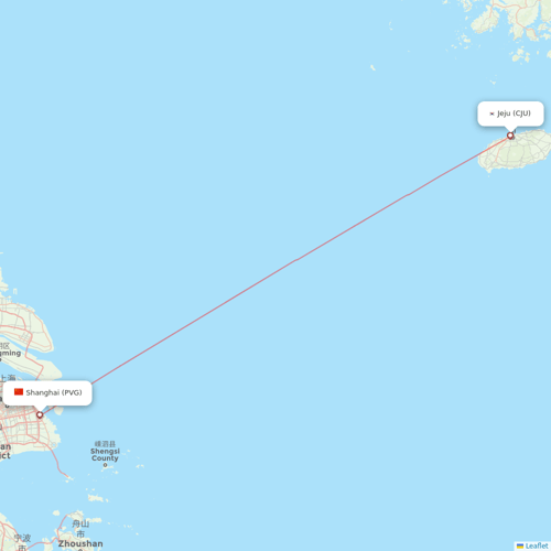 Eastar Jet flights between Jeju and Shanghai