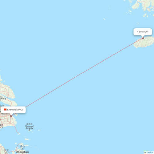 Spring Airlines flights between Jeju and Shanghai