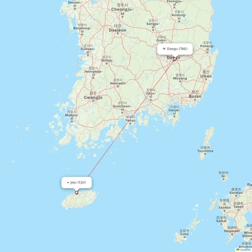 Jin Air flights between Jeju and Daegu