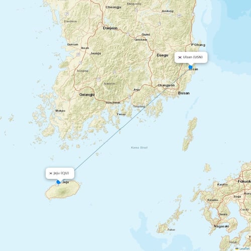 Jin Air flights between Jeju and Ulsan