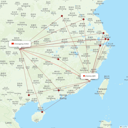 West Air (China) flights between Chongqing and Jinjiang