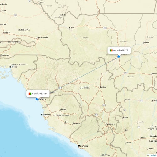 Air Cote D'Ivoire flights between Conakry and Bamako