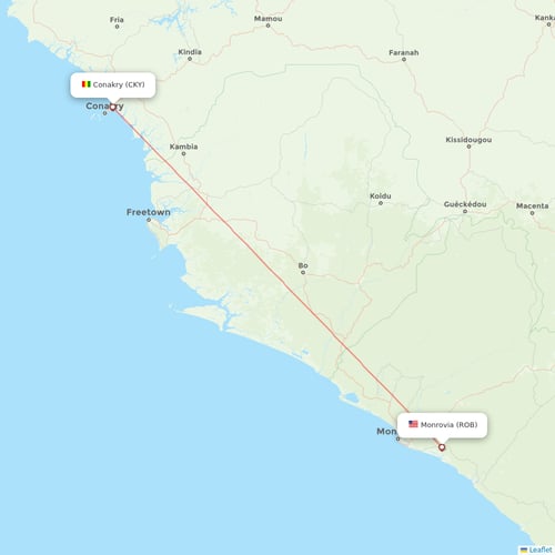 Air Cote D'Ivoire flights between Conakry and Monrovia