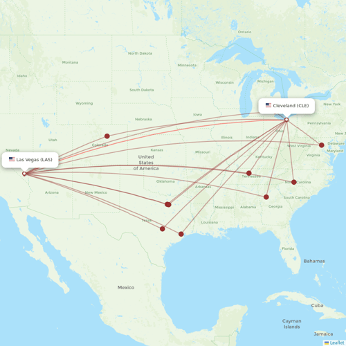 Frontier Airlines flights between Cleveland and Las Vegas