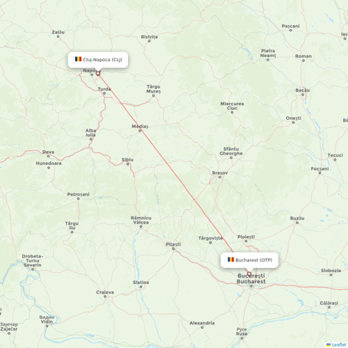 TAROM flights between Cluj-Napoca and Bucharest