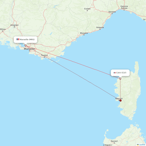 Air Corsica flights between Calvi and Marseille