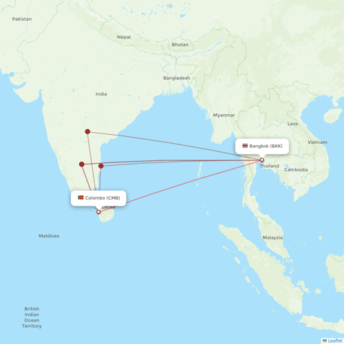 SriLankan Airlines flights between Colombo and Bangkok