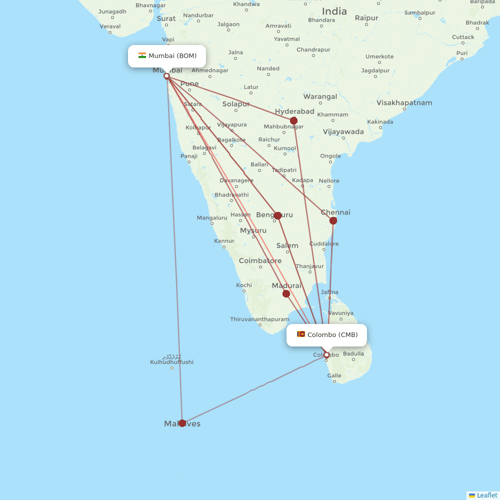 SriLankan Airlines flights between Colombo and Mumbai