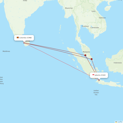 SriLankan Airlines flights between Colombo and Jakarta