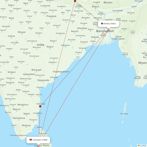 Servant Air flights between Colombo and Dhaka