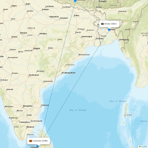 SriLankan Airlines flights between Colombo and Dhaka