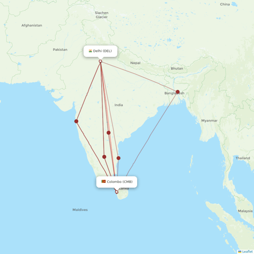 SriLankan Airlines flights between Colombo and Delhi