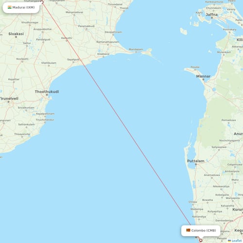 SriLankan Airlines flights between Colombo and Madurai