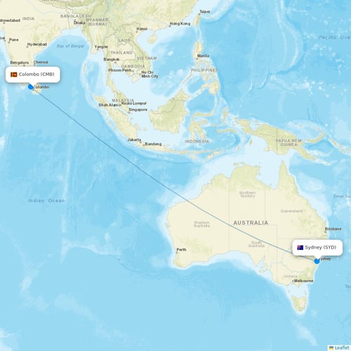 SriLankan Airlines flights between Colombo and Sydney