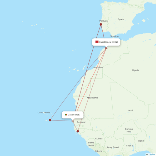Air Senegal flights between Casablanca and Dakar