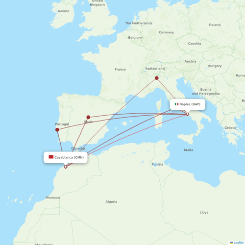 Air Arabia Maroc flights between Casablanca and Naples