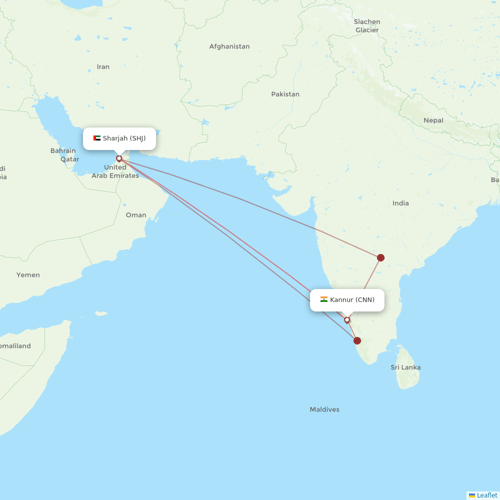 Air India Express flights between Kannur and Sharjah