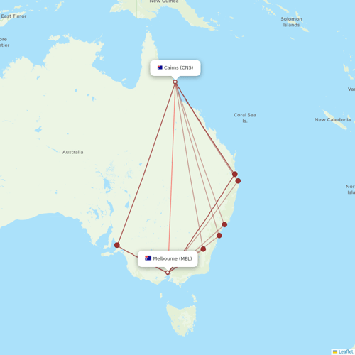 Virgin Australia flights between Cairns and Melbourne