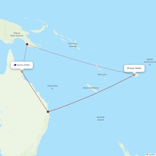 Fiji Airways flights between Cairns and Nadi