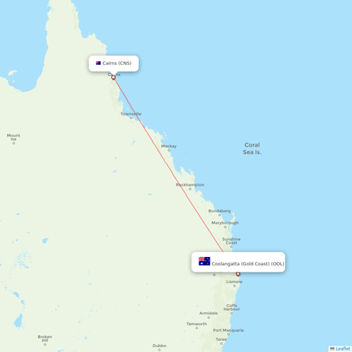 Air Berlin flights between Cairns and Coolangatta (Gold Coast)