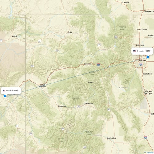 Contour Aviation flights between Moab and Denver