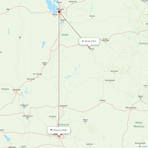 Contour Aviation flights between Moab and Phoenix