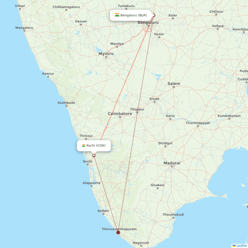 Vistara flights between Kochi and Bengaluru