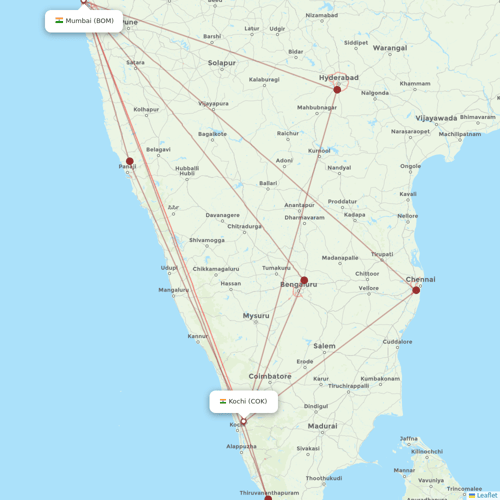 Air India flights between Kochi and Mumbai