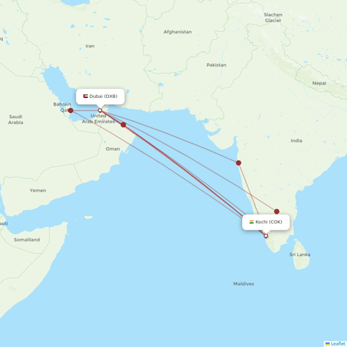 Air India Express flights between Kochi and Dubai