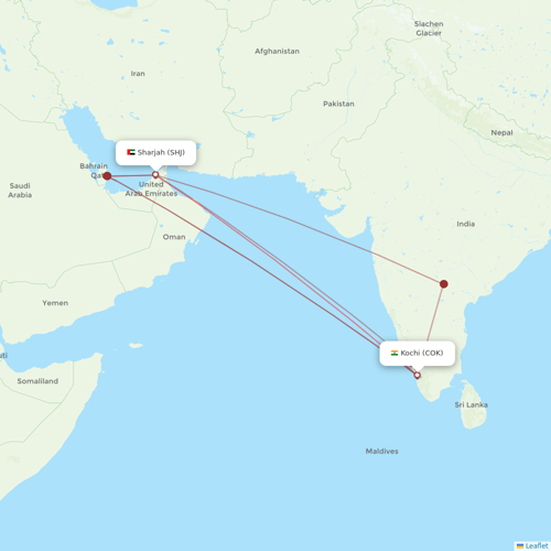 Air India Express flights between Kochi and Sharjah