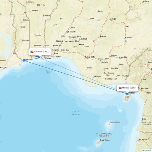 Afrijet flights between Cotonou and Malabo