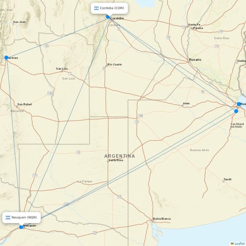 Felix Airways flights between Cordoba and Neuquen