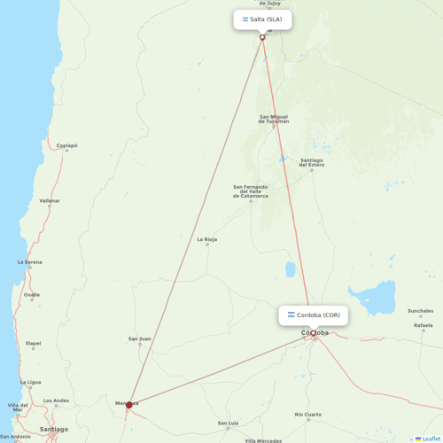 Felix Airways flights between Cordoba and Salta
