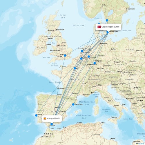 Norwegian Air Intl flights between Copenhagen and Malaga