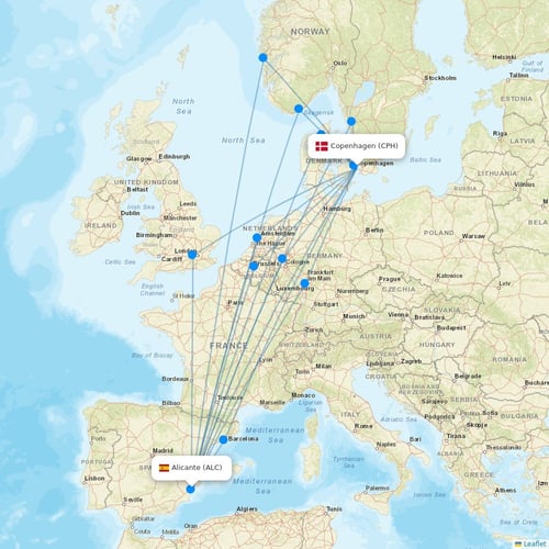 Norwegian Air Intl flights between Copenhagen and Alicante