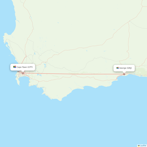 Airlink (South Africa) flights between Cape Town and George