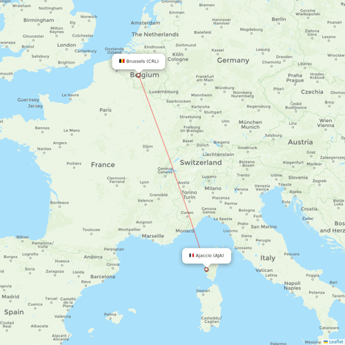 Air Corsica flights between Brussels and Ajaccio
