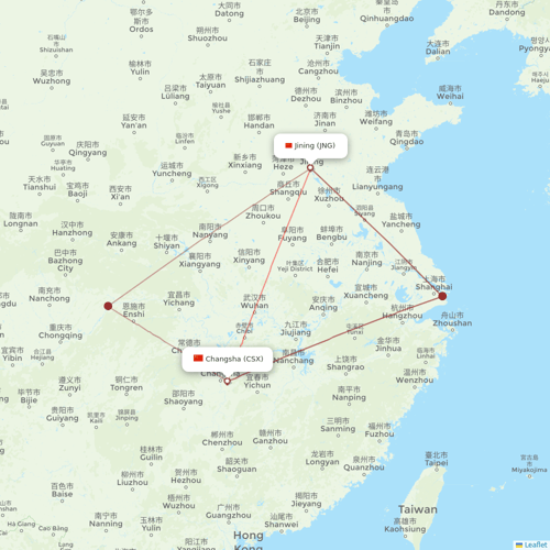 Guangxi Beibu Gulf Airlines flights between Changsha and Jining