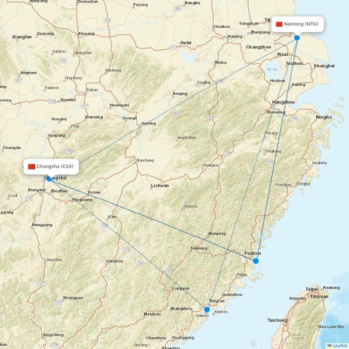 Donghai Airlines flights between Changsha and Nantong