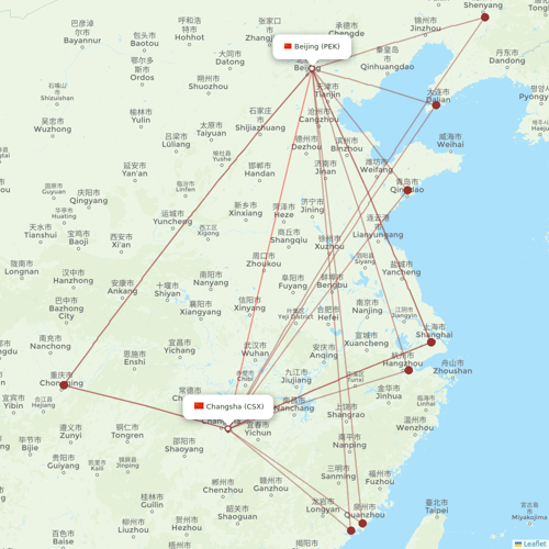 Hainan Airlines flights between Changsha and Beijing