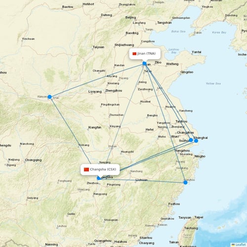 Urumqi Airlines flights between Changsha and Jinan