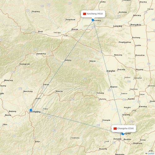 Kunming Airlines flights between Changsha and Yuncheng