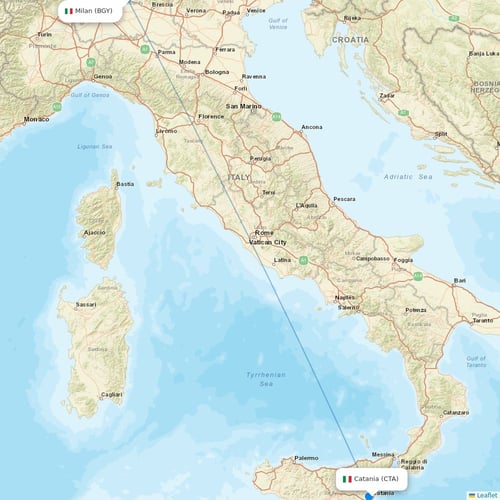 AeroItalia flights between Catania and Milan