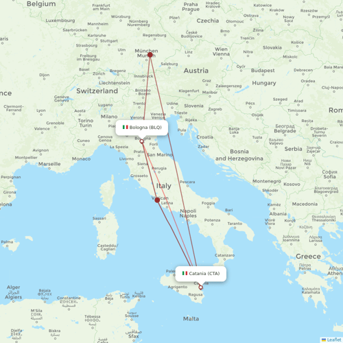Wizz Air Malta flights between Catania and Bologna