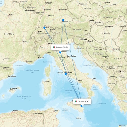 Wizz Air Malta flights between Catania and Bologna